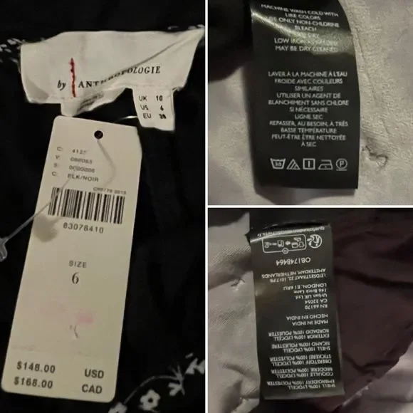 Anthropologie Black Eyelet Cropped Wide-Leg Pants - Picture 10 of 11